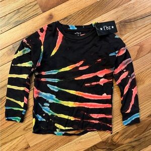 Flowers by Zoe Vibrant Tie-Dye Long Sleeve Shirt Cut Up Back